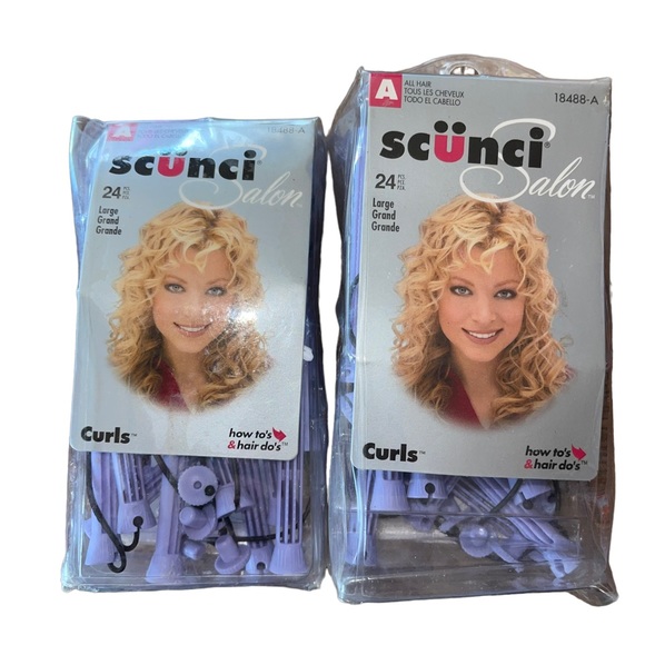 SCUNCI Salon Professional Perm Rod Curlers 24 Large Microban 18588-A Purple New. - Picture 3 of 3